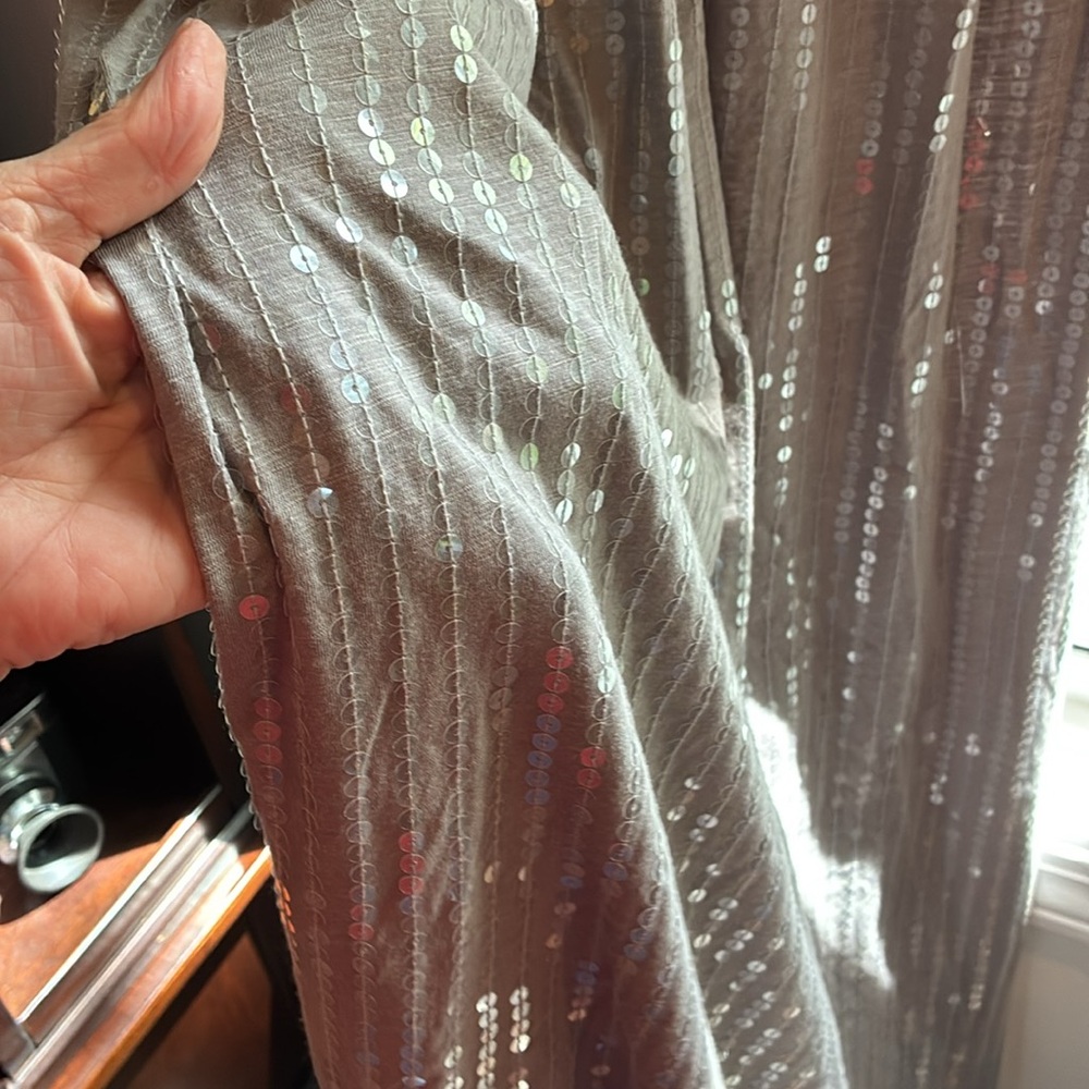 Garnet Hill Silver Sequin Maxi Dress - Picture 6 of 10